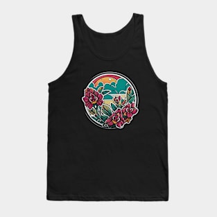 Orchid Flower Bloom Blossom Retro Vintage Tank Top